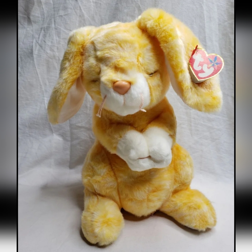 Large Ty Beanie Babies Grace The Praying Bunny Rabbit 10" Plush Stuffed Animal